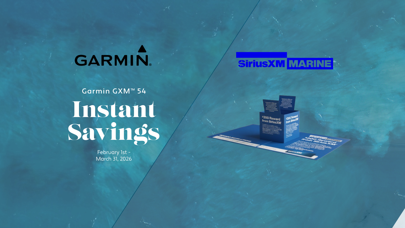 Garmin GXM™ 54 Instant Savings + SiriusXM $300 Rebate — Limited-Time Offer