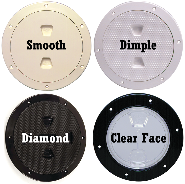 Beckson Marine DP40-W-C Screw Out Deck Plate w/ Standard Trim Ring, Smooth Center