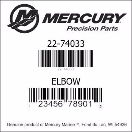 Mercury 22-74033 Reservoir Bypass Elbow Fits Merc 470, 3.7 Ltr, 4 Cyl
