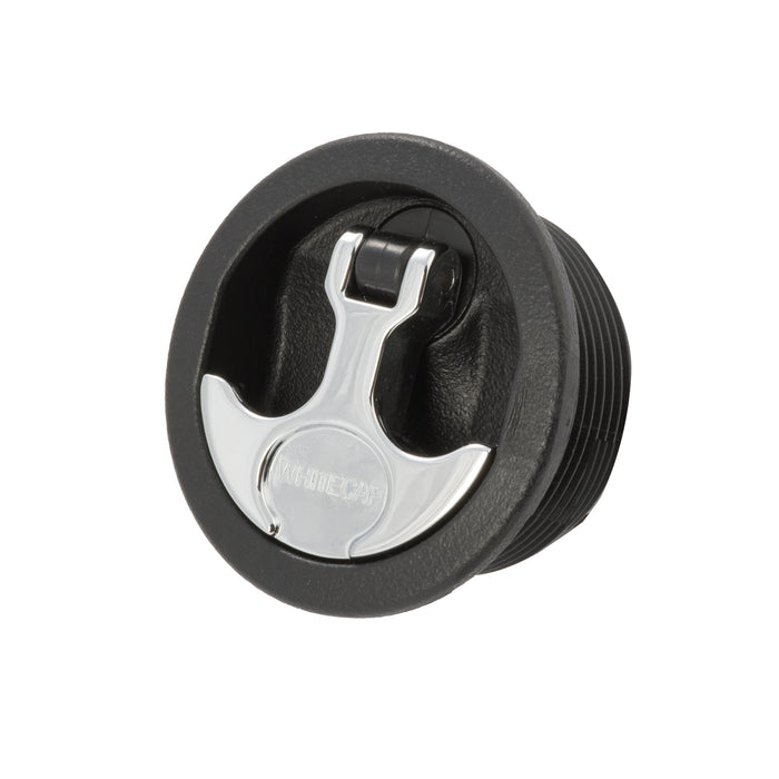 Whitecap Non Compression T-Style Handles 3 Inch OD 2-1/2 Inch Cut-Out Multiple Shaft Lengths Locking Non-Locking Black White Nylon CP Zinc