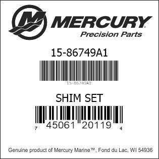 Mercury 86749A1 Bravo Iii Lower Unit Shim Kit