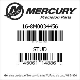 Mercury 8M0034456 Stud Bearing Carrier