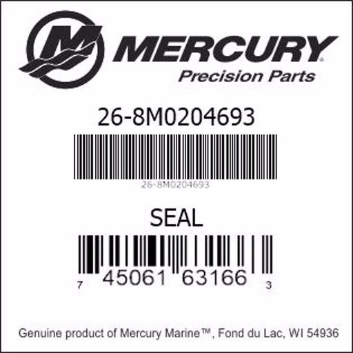 Quicksilver 8M0204693 Gear Case Gear Lube Drain Screw Washer