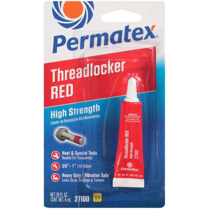 Permatex 27100 High-Strength Threadlocker Red
