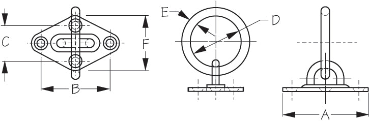Placa y anillo con ojo de diamante Sea-Dog 3- 3/16 (089613)