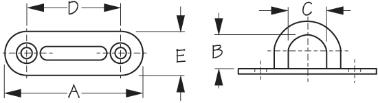 Placa de ojo oblonga de acero inoxidable Sea-Dog 2-3 /8" (089702-1)