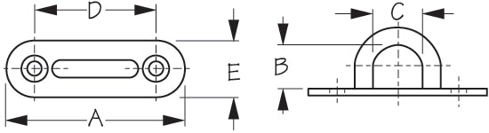 Sea-Dog Stainless Steel Oblong Eye Plate 3-3 /4" (089704-1)
