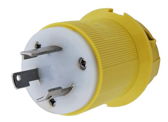 Hubbell HBL26CM11 Yellow 30A 125V Twist Lock Insulgrip Plug