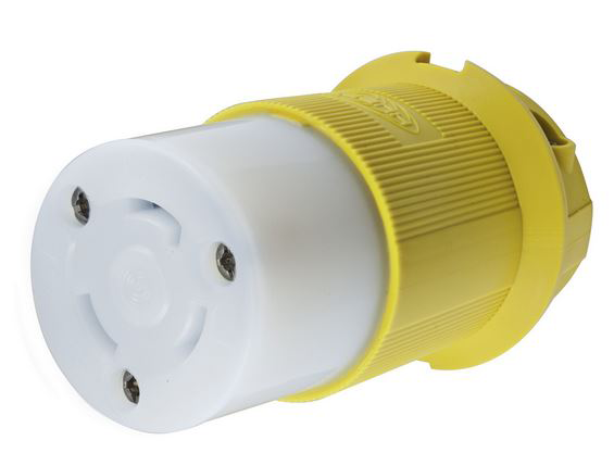 Hubbell HBL26CM13 Yellow 30A 125V Twist Lock Connector Body