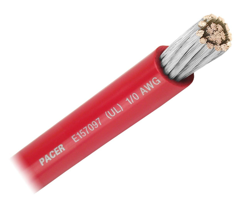 Pacer Red 1/0 AWG Battery Cable - 250'