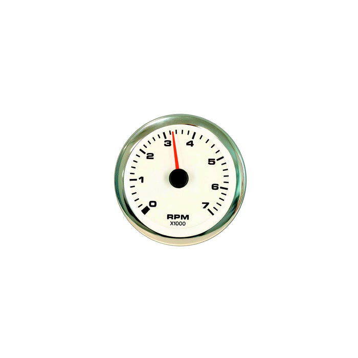 Sierra 62561P White Premier Pro Series 3" Outboard Tachometer, Stainless Steel, 0-7,000 RPM Dial Range, Outboard Alternator/Coil Sender