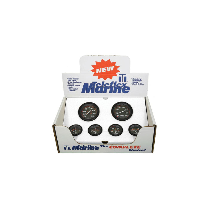 Sierra 68363P Amega Signature Series 6-Gauge Set, For Inboard/Sterndrive, Tach/Speedo/Volt/Fuel/Temp/Oil