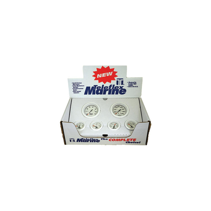 Sierra 68388P Arctic Series White 6-Gauge Set, For Inboard/Sterndrive, Tach/Speedo/Volt/Fuel/Temp/Oil