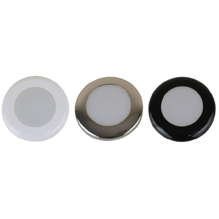 Kit de luz descendente Scandvik A3C - Blanco cálido con aros de acero inoxidable, blanco y negro