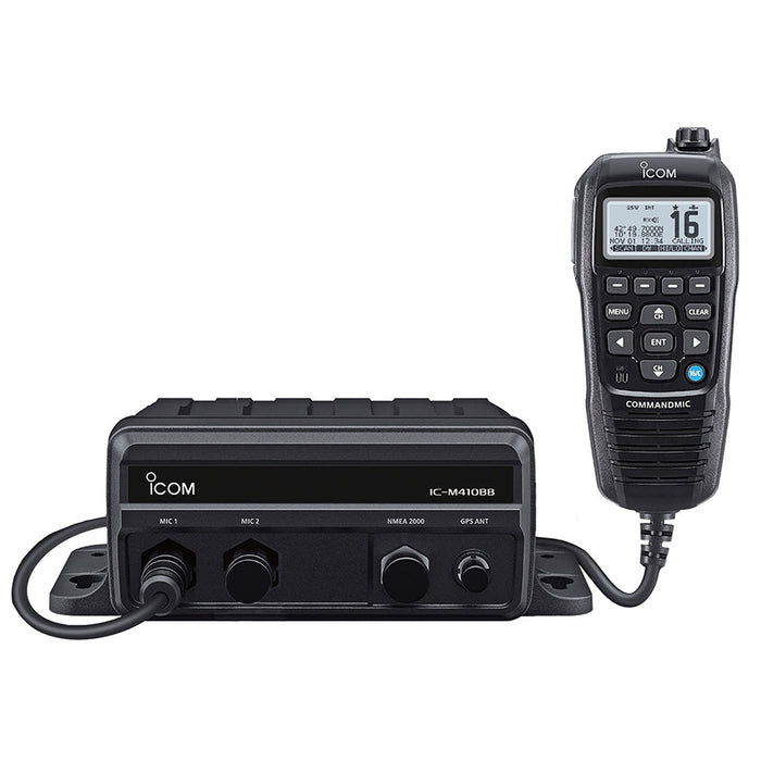 Icom M410BB 11 Black Box VHF w/Black Command Mic &amp; 2 Command Mic Ports