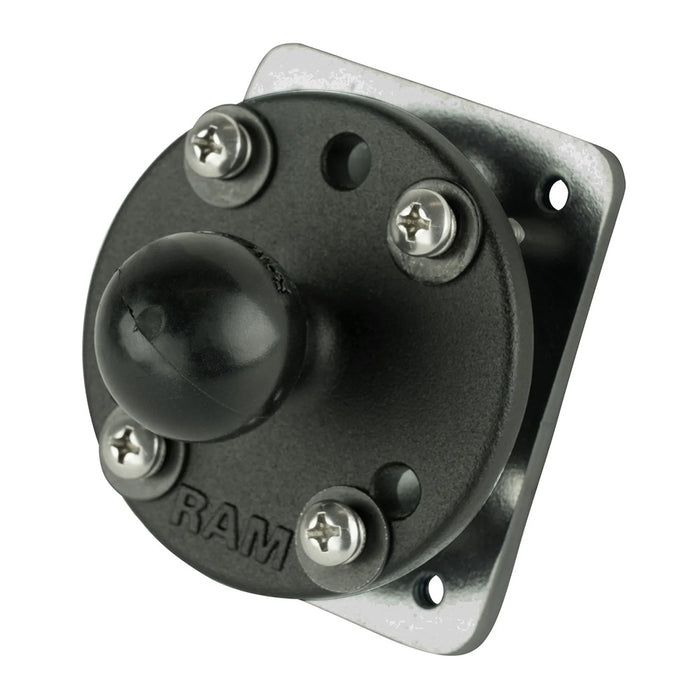 Base esférica para tablero de instrumentos con montaje en superficie perforable y placa de respaldo (tamaño B)