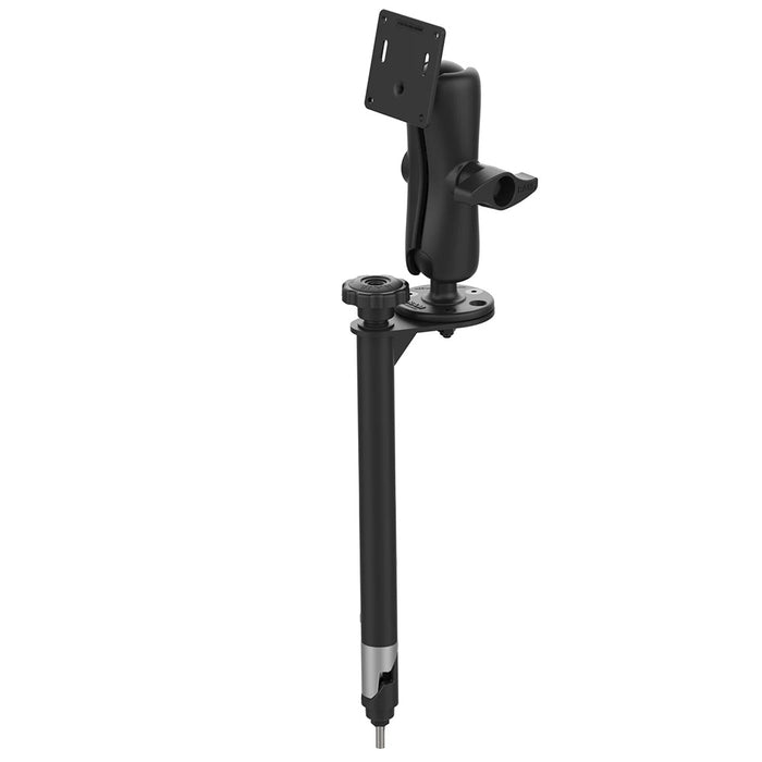 Poste con brida superior de 12" con montaje RAM y tamaño de profundidad de 75 x 75 mm, montaje VESA