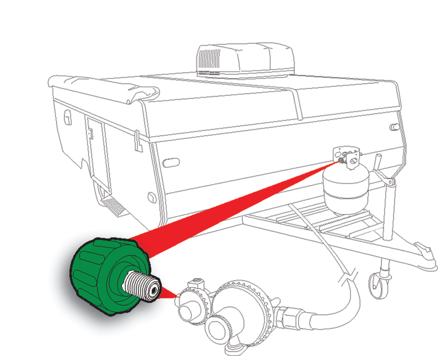 Camco 59923 Green Propane Grill Acme Nut 200k BTU