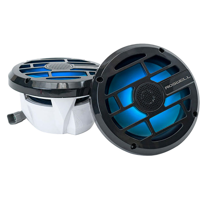 Altavoces marinos Roswell Serie R de 7,7” - Rejilla antracita - 80 W RMS y 160 W de potencia máxima