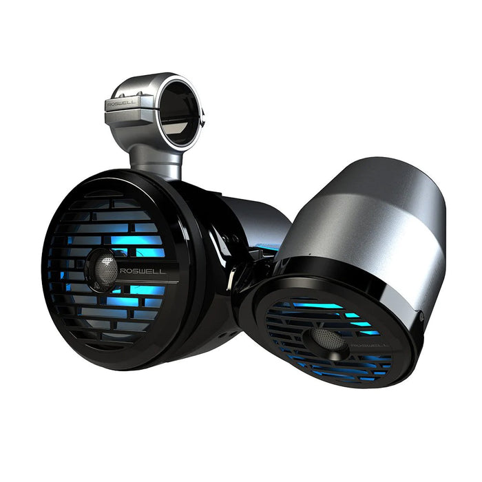 Altavoces de torre Roswell R1 Vamp Spin de 8" x 6,5", color negro, 160 W RMS y 320 W de potencia máxima