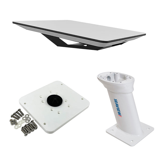 Kit de panel plano KVH Starlink con soporte de pedestal Seaview de 10" y placa superior ADASTLKA Starlink