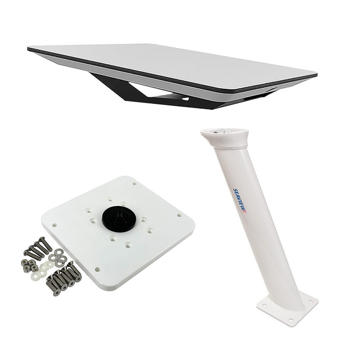 Kit de panel plano KVH Starlink con soporte de pedestal Seaview de 24" y placa superior ADASTLKA Starlink