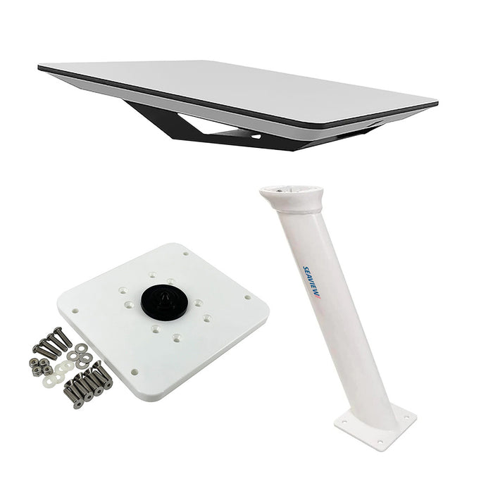 Kit de panel plano KVH Starlink con soporte de pedestal Seaview de 36" y placa superior ADASTLKA Starlink