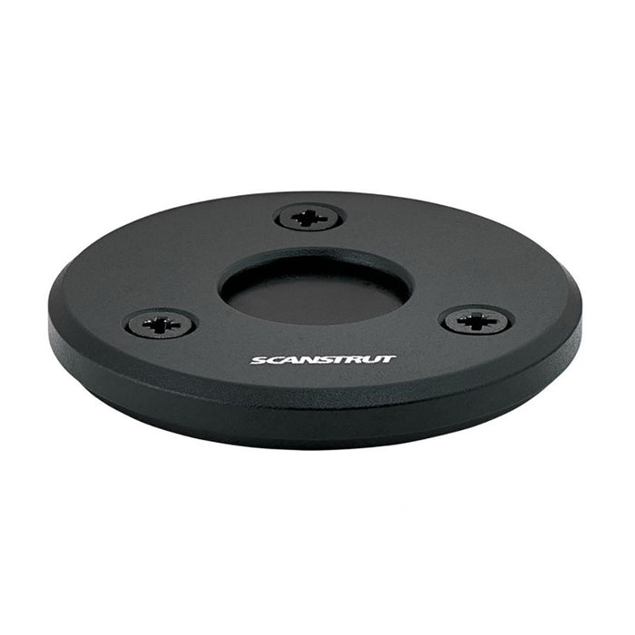 Junta de cable de perfil bajo de aluminio anodizado negro Scanstrut para cables de 9 a 14 mm y conectores de hasta ø21 mm