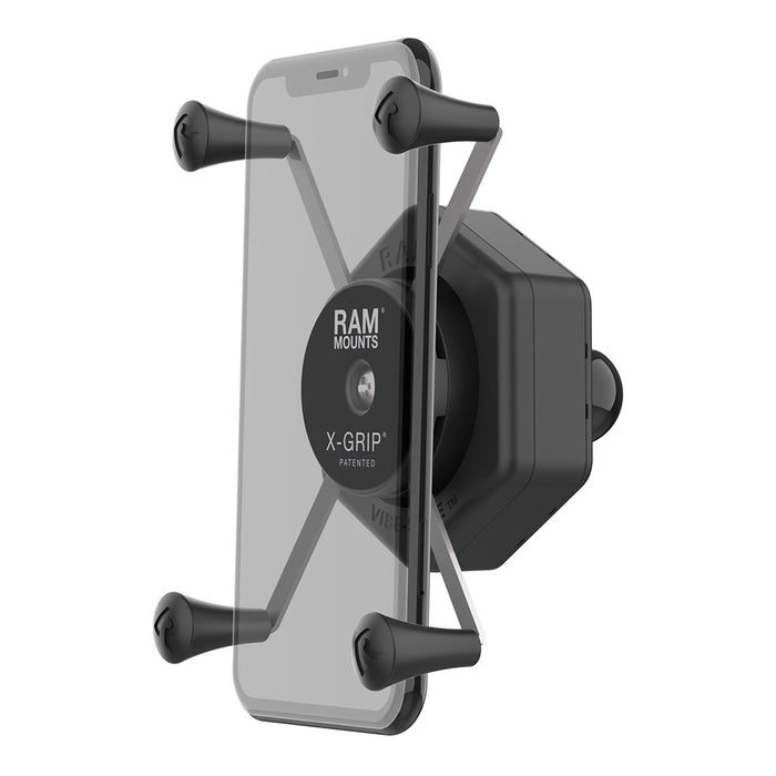 Soporte para teléfono grande RAM Mount RAM® X-Grip® con bola y adaptador Vibe-Safe™