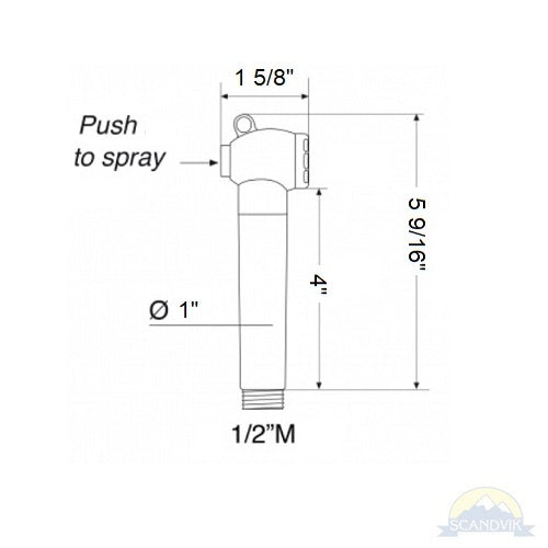 Scandvik Transom Shower Handle