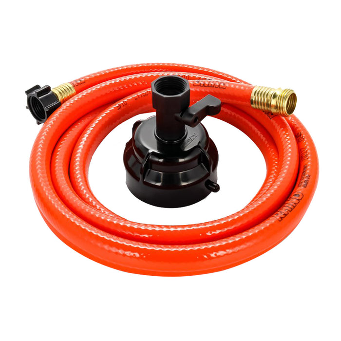 Manguera de limpieza Camco RhinoFlex de 3 m con tapa de enjuague - Diámetro interior de 16 mm