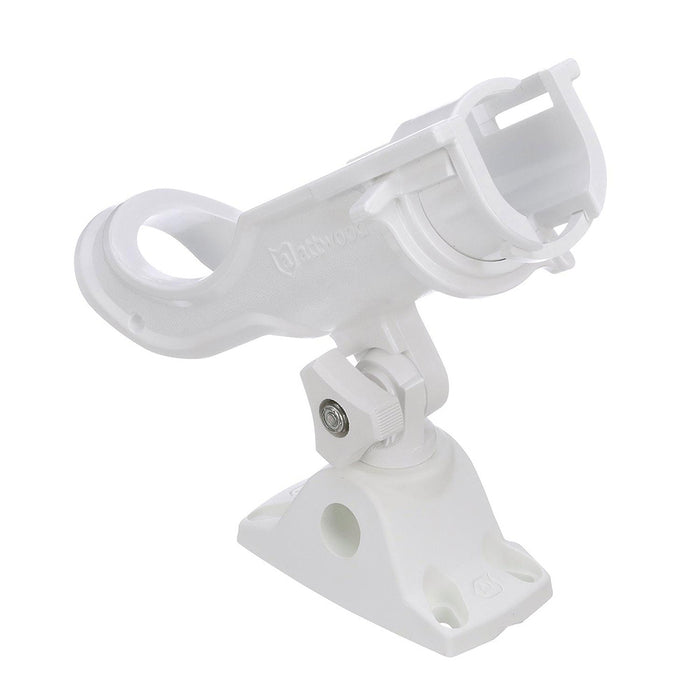 Portacañas ajustable de alta resistencia Attwood con soporte combinado - Blanco