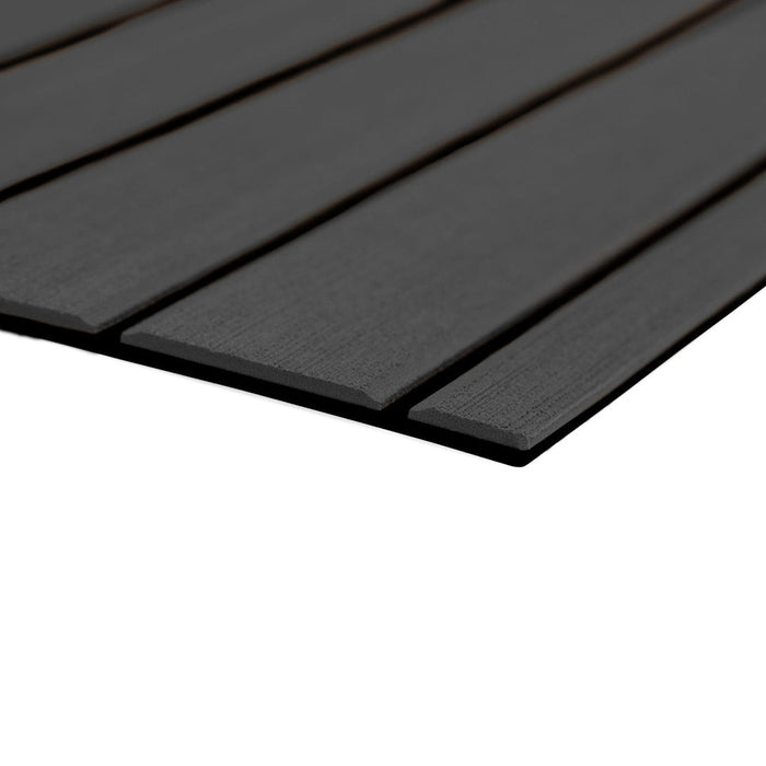 Lámina completa de teca SeaDek de 40" x 80", 6 mm, textura cepillada, gris oscuro/negro (1016 mm x 2032 mm x 6 mm)