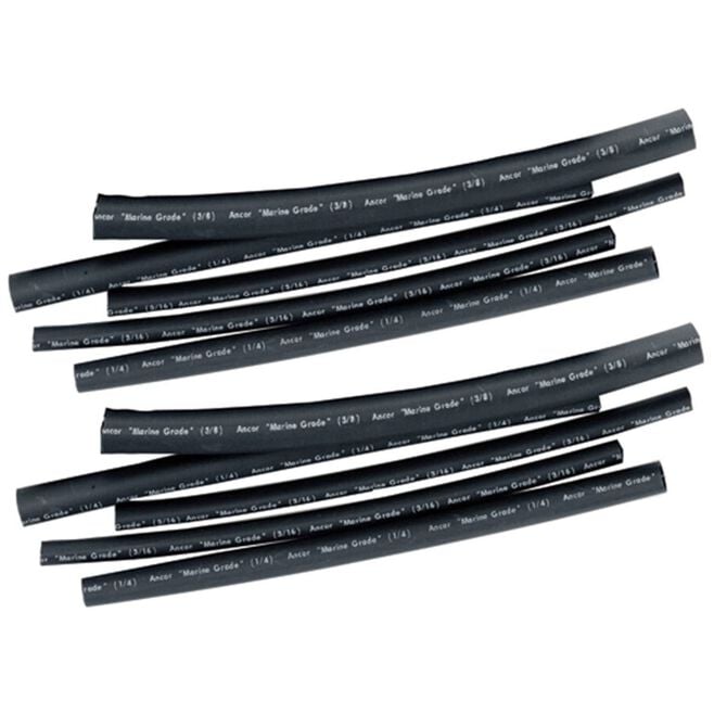 Ancor 301103 Marine Grade Adhesive Lined Heat Shrink Tubing, 1/8" x 3", Black, 3/Pk