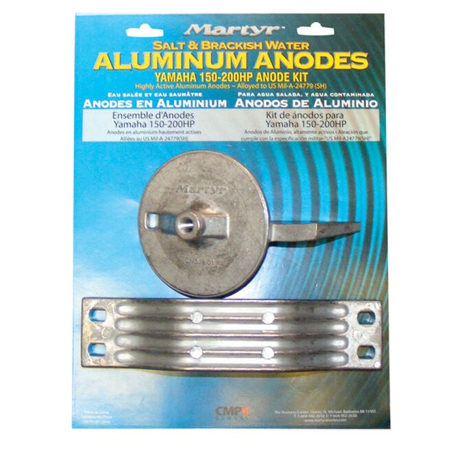 Martyr CMY150KITM Anode Kit For Yamaha 150-200 HP Outboards, Contains 1-6G54525101, 1-6J94537101 and Hardware