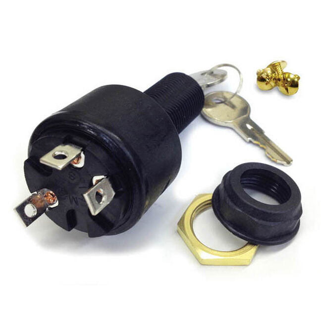 Sierra MP39120 Conventional 3 Position 1 1/8" Polyester 3 Screw Terminal 12V 15, Amp Ignition Starter Switch
