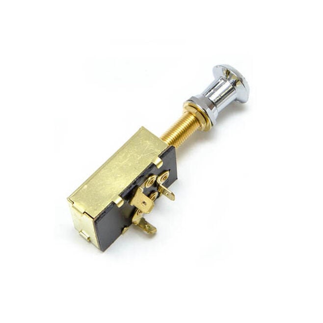 Sierra MP39590 On/Off/On SPDT 4 Blade Terminal Heavy Duty Push Pull Switch, Chrome & Plastic Knob