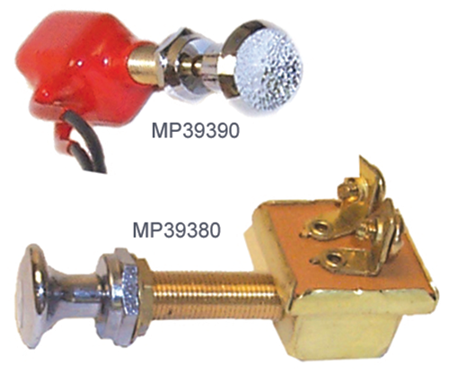 Sierra MP39380 Waterproof Off/On 2 Screw Terminal SPST Push-Pull Switch, Chrome & Brass Knob