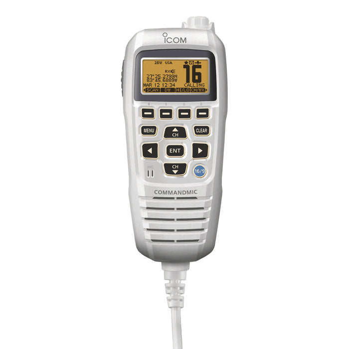 Icom HM195SW 42 EXP CommandMic IV w/Yellow BlackLit LCD Super White