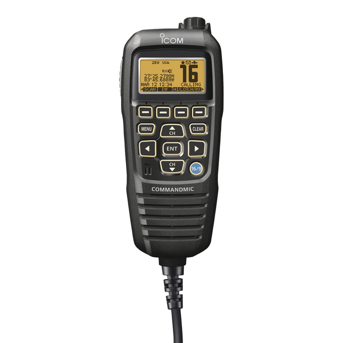 Icom HM195B 41 EXP CommandMic IV w/Yellow BlackLit LCD Black