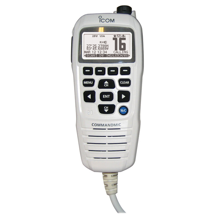 Icom HM195 CommandMic&trade; IV with White BlackLit LCD - Super White