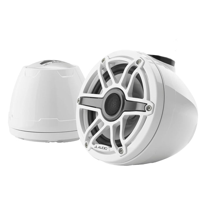 JL Audio M6 VeX Series 6.5" Enclosed Coaxial Speakers with White Sports Grilles - M6-650VEX-GW-S-GWGW