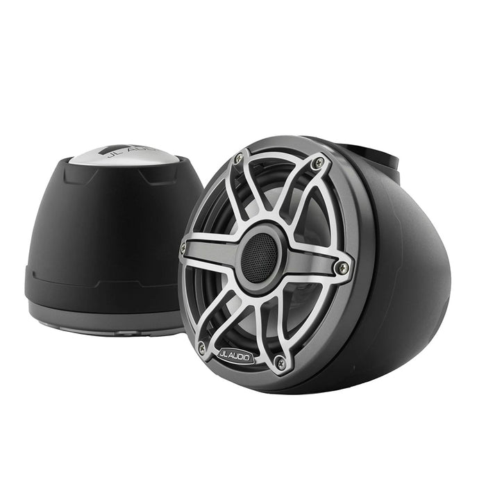 JL Audio M6 VeX Series 6.5" Enclosed Coaxial Speakers with Titanium Sports Grilles - M6-650VEX-MB-S-GMTI