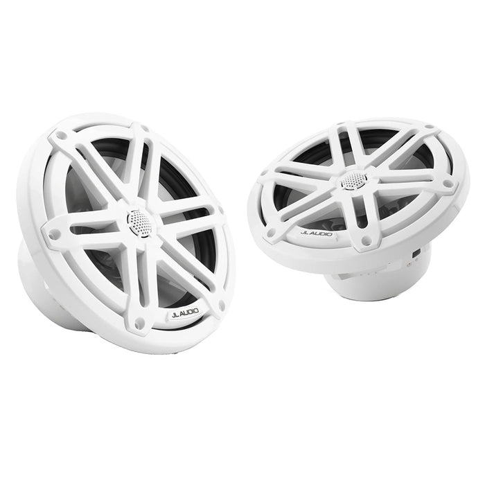 JL Audio M3 Series 7.7" Marine Coaxial Speakers with Gloss White Sport Grilles - M3-770X-S-GW
