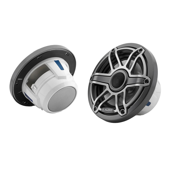 JL Audio M6 Series 6.5" Marine Coaxial Speakers with Titanium Sport Grille - M6-650X-S-GMTI