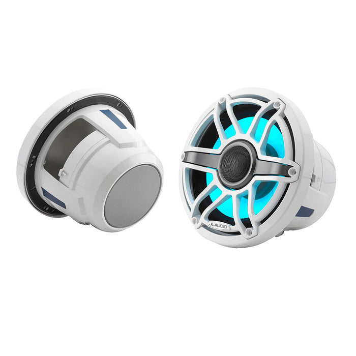 JL Audio M6 Series 8.8" Marine Coaxial Speakers with Gloss White Sport Grille & Transflective LED Lighting - M6-880X-S-GWGW-I
