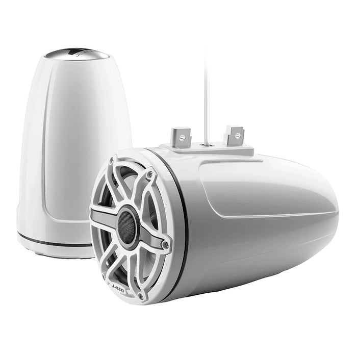 JL Audio M6 Series 7.7" Enclosed Tower Coaxial System with Gloss White Sport Grille - M6-770ETXV3-GW-S-GWGW