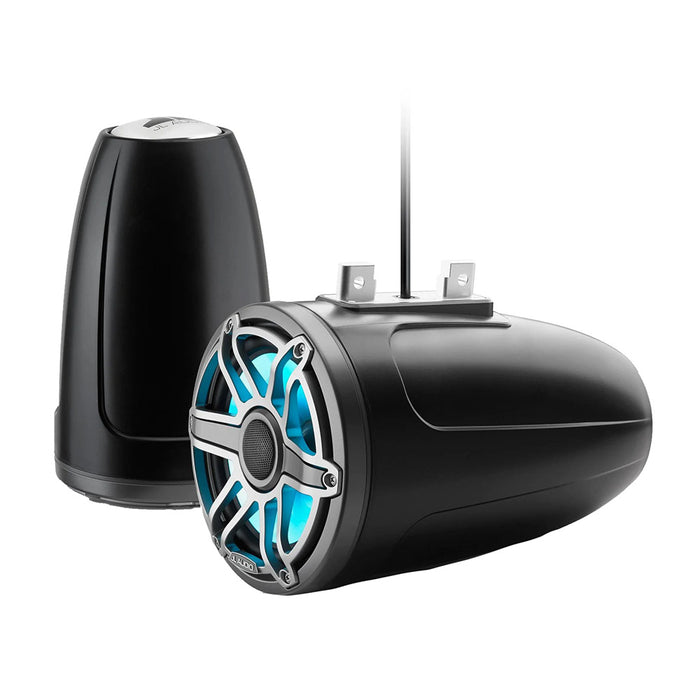 JL Audio M6 Series 7.7" Enclosed Tower Coaxial System with Titanium Sport Grille & Transflective LED Lighting - M6-770ETXV3-SB-S-GMTI-I