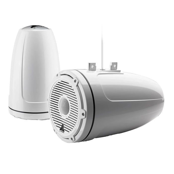 JL Audio M6 Series 8.8" Enclosed Tower Coaxial System with Gloss White Classic Grille - M6-880ETXV3-GW-C-3Gw