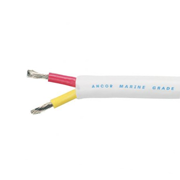Ancor 126525 Marine Grade Tinned Duplex Safety Cable Red & Yellow w/ White, Jacket, 14/2 Round, 250'